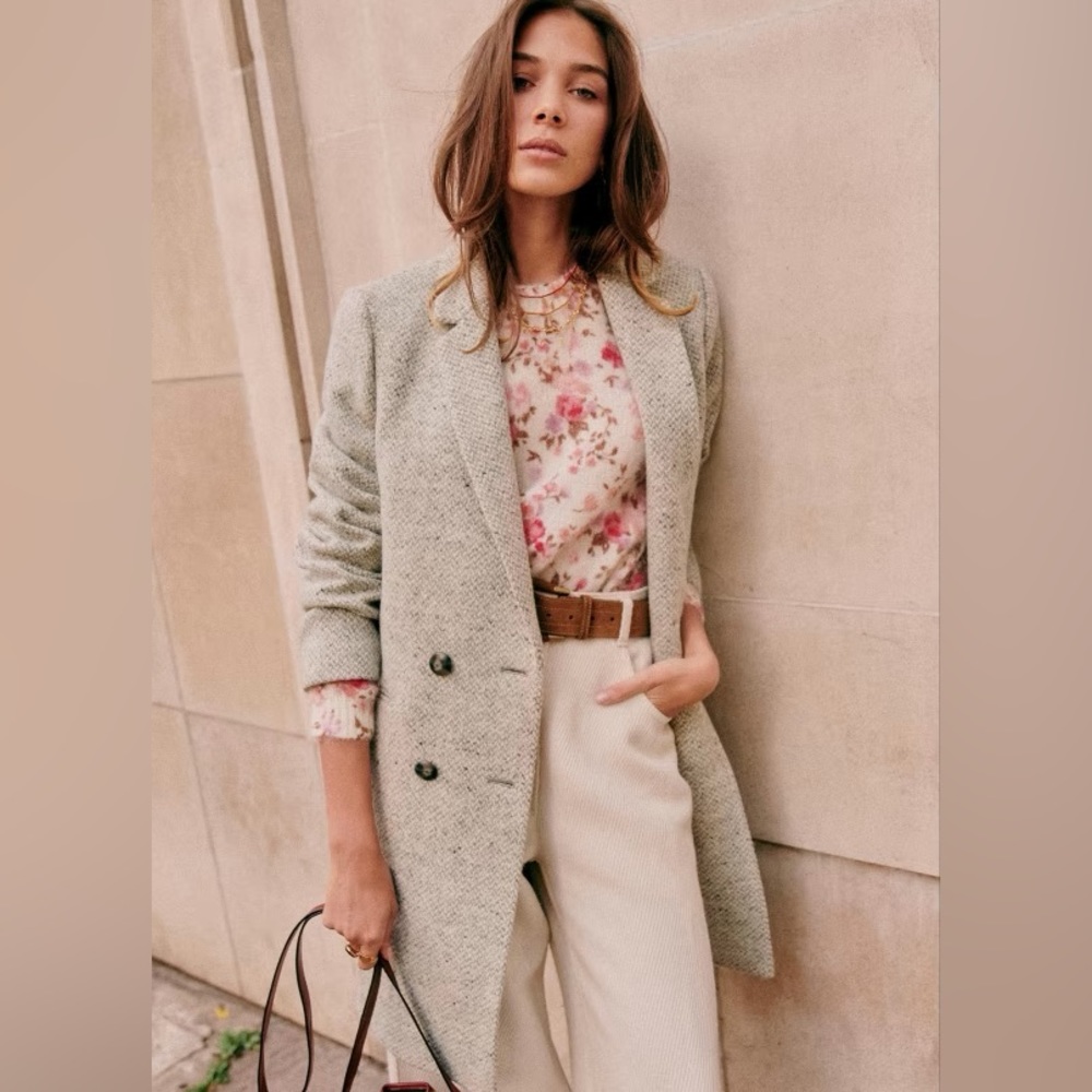 Sezane Johnson coat size 10 - gray virgin wool